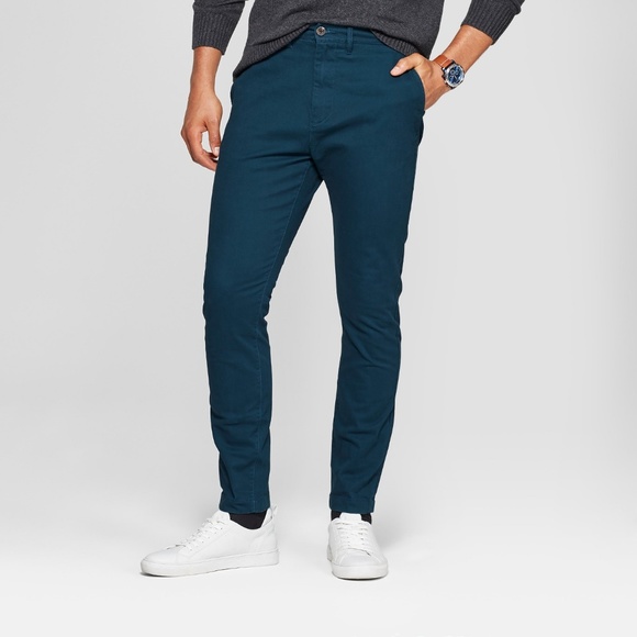 NEW Men's Teal Taper Fit Hennepin Chino Pants NWT - Picture 3 of 8